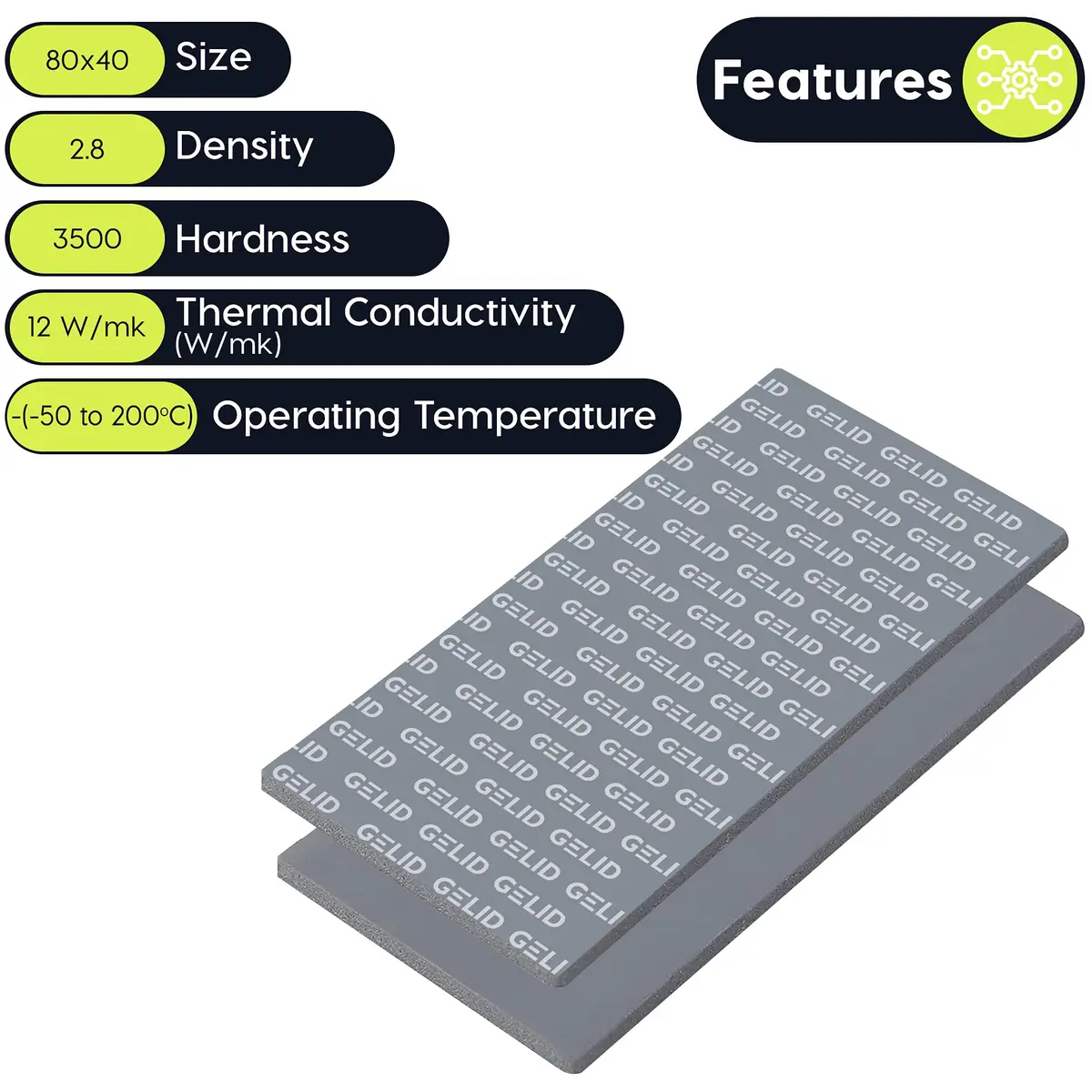 Gelid Solutions GP-Extreme 12W/mK Thermal Pad 80x40x1.5mm (2-Pack) | High Conductivity for GPUs, Laptops, Consoles - view 5