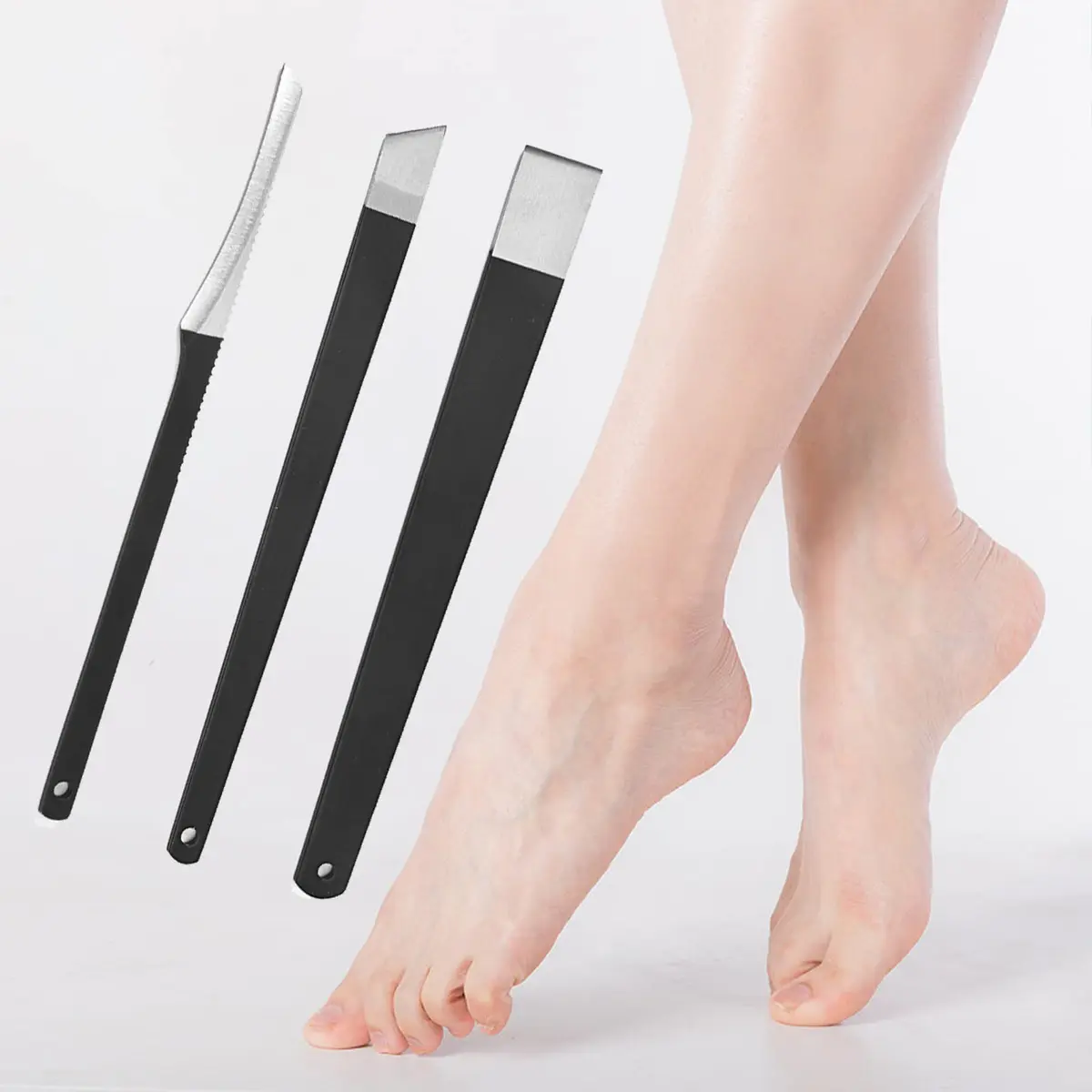 LOOKSEVEN Pedicure Knife Set for Ingrown Toenails, 3 Pieces Stainless Steel Foot Callus Remover Tool with Storage Bag | Professional Foot Care - view 7