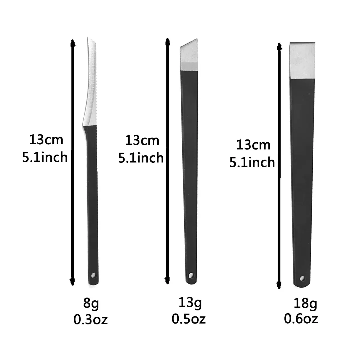 LOOKSEVEN Pedicure Knife Set for Ingrown Toenails, 3 Pieces Stainless Steel Foot Callus Remover Tool with Storage Bag | Professional Foot Care - view 2
