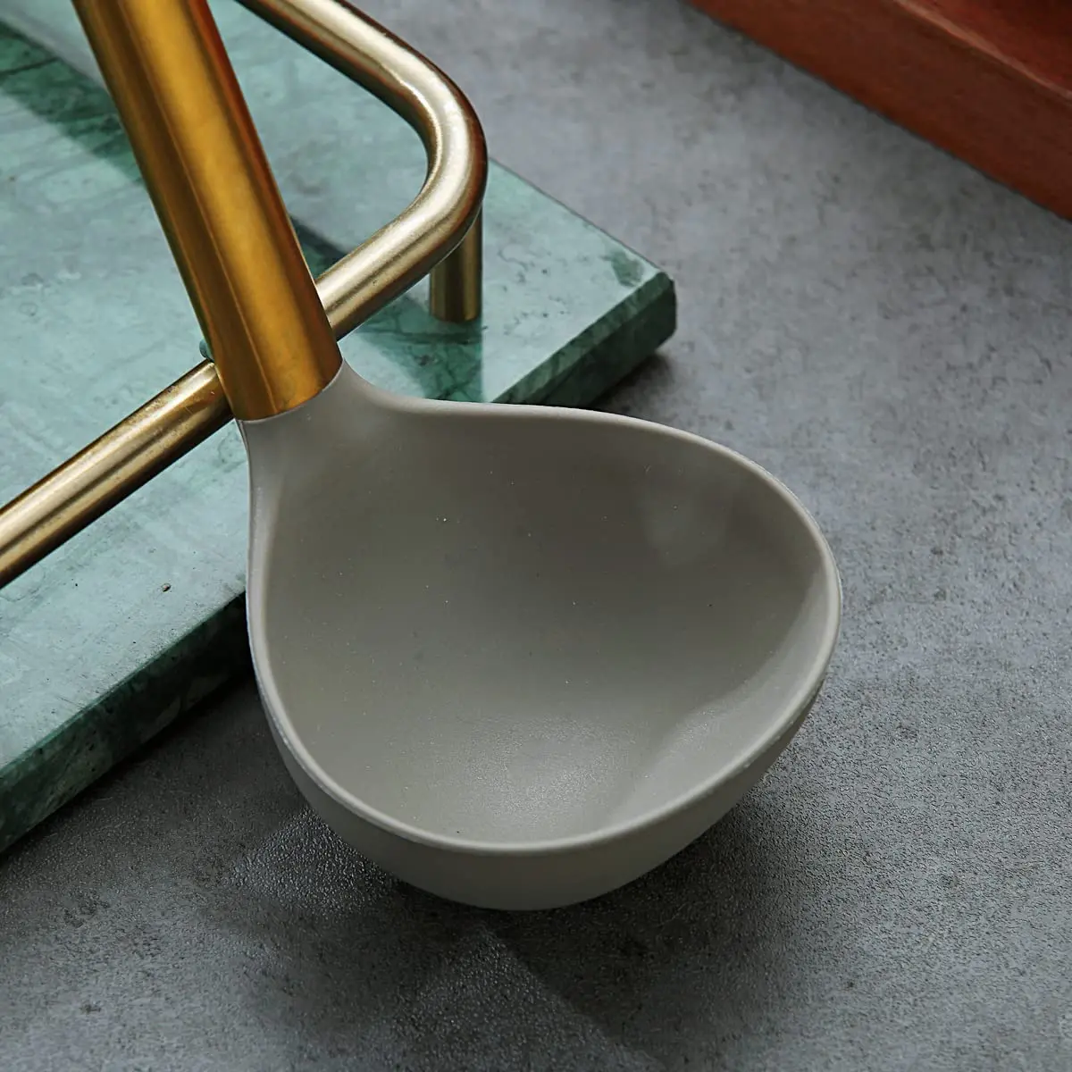 Berglander Gold Ladle | Non-stick Silicone Kitchen Ladle with Titanium Gold Handle (g. Ladle) | Dishwasher Safe - view 5