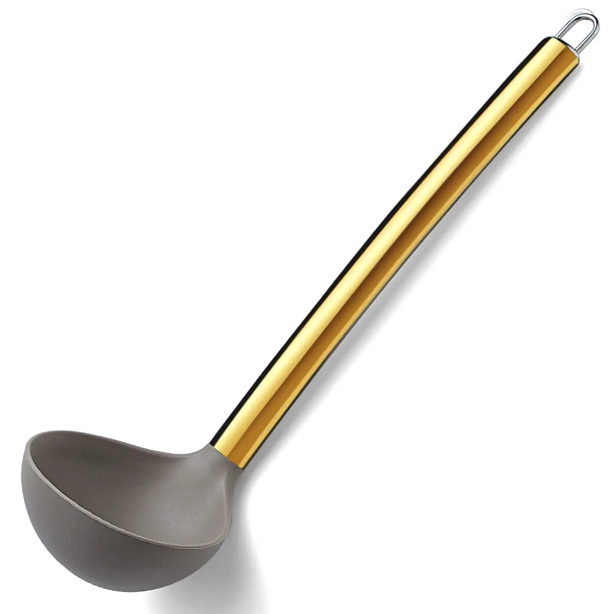 Berglander Gold Ladle | Non-stick Silicone Kitchen Ladle with Titanium Gold Handle (g. Ladle) | Dishwasher Safe - main product image