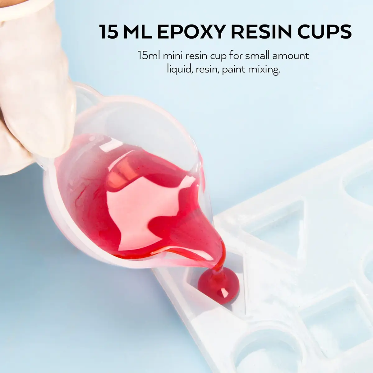 Nicpro Silicone Resin Measuring Cups Tool Kit 250ml & 100ml | 100 ml & 15ml Measure Cups, Stir Sticks, Spatula, Pipettes, Gloves - view 5