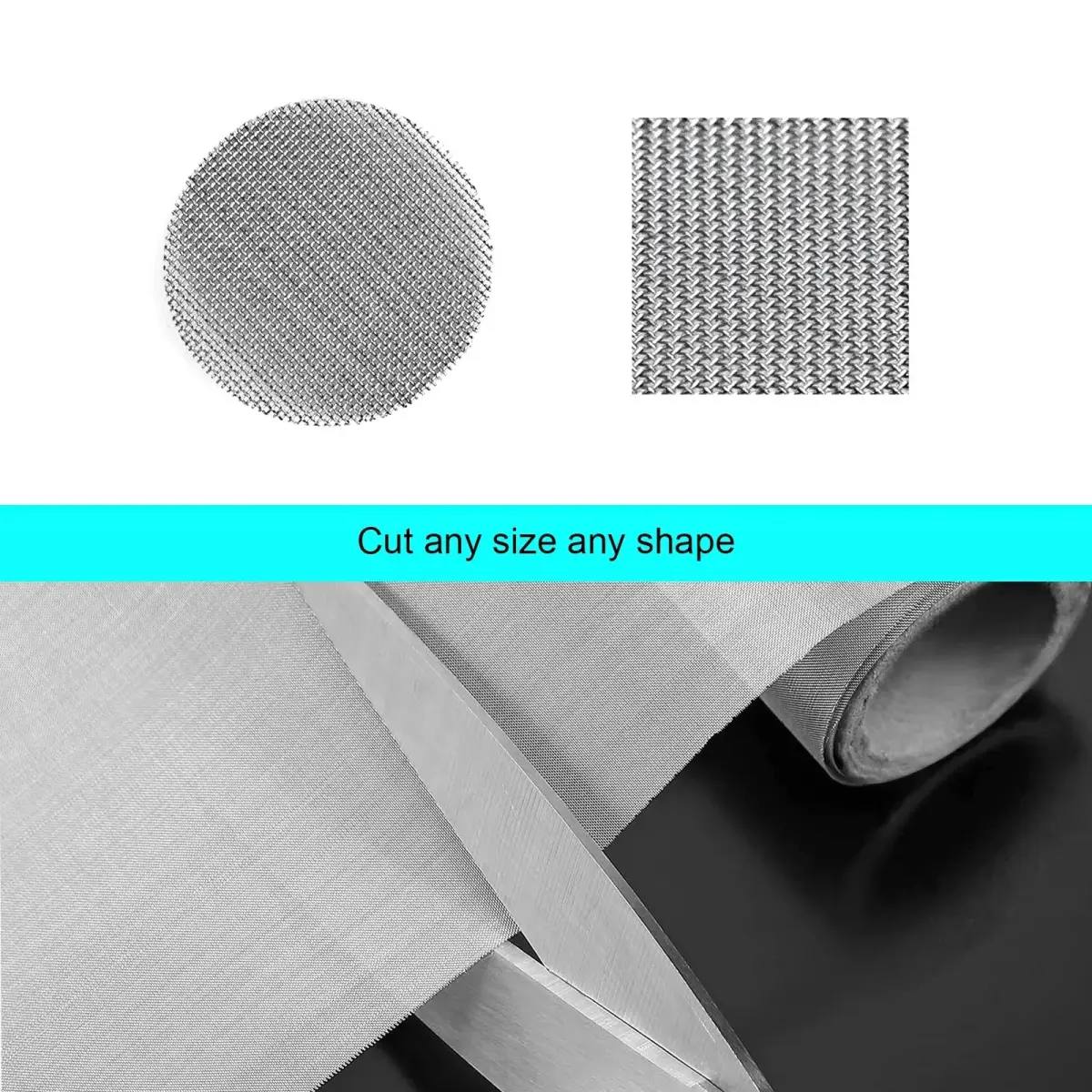 NSKONGDODO 304 Stainless Steel Woven Wire Mesh 30cm x 100cm (12" x 40") | Fine Filter Screen for Industrial Use - view 4