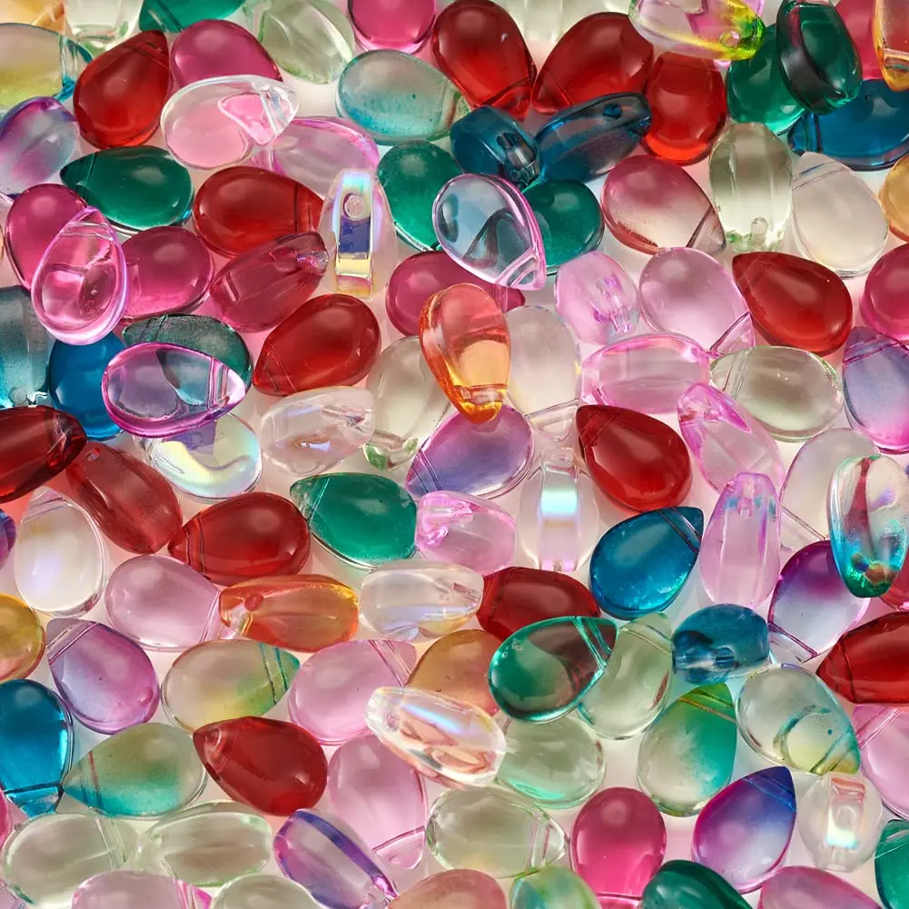 BB Beadthoven Craft Bead 200pcs | Transparent Teardrop Glass Beads for Jewelry & Crafts - view 2