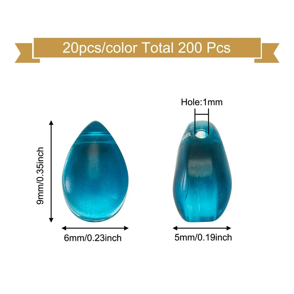 BB Beadthoven Craft Bead 200pcs | Transparent Teardrop Glass Beads for Jewelry & Crafts - view 3