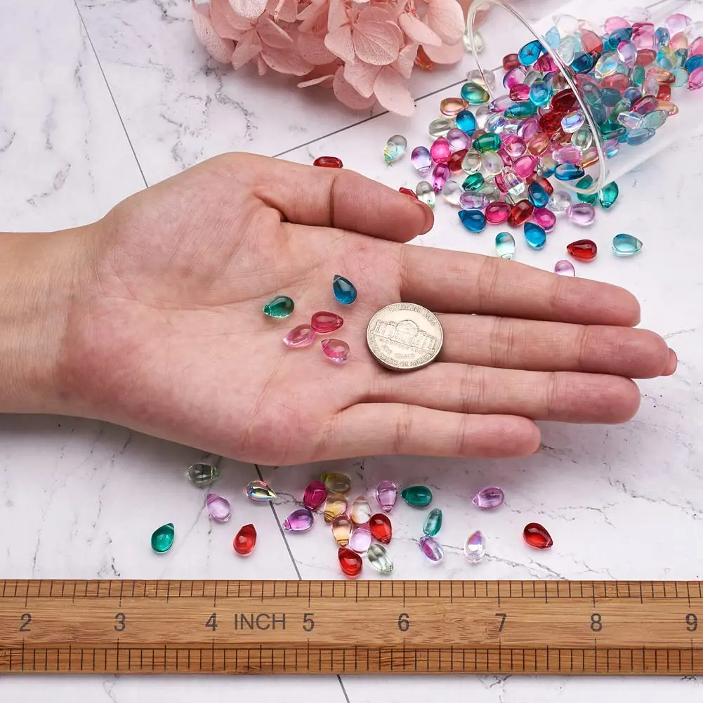 BB Beadthoven Craft Bead 200pcs | Transparent Teardrop Glass Beads for Jewelry & Crafts - view 4