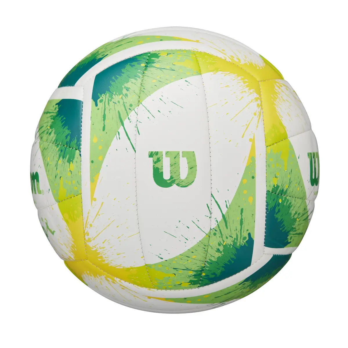 WILSON AVP Splatter Paint Outdoor Recreation Volleyball - Official Size, Green/White | 18-Panel Construction for Optimal Shape - view 5
