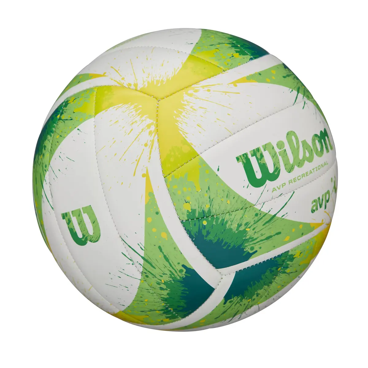 WILSON AVP Splatter Paint Outdoor Recreation Volleyball - Official Size, Green/White | 18-Panel Construction for Optimal Shape - view 2