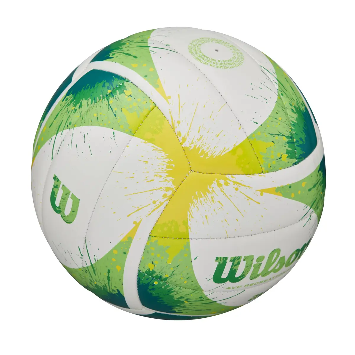 WILSON AVP Splatter Paint Outdoor Recreation Volleyball - Official Size, Green/White | 18-Panel Construction for Optimal Shape - view 3