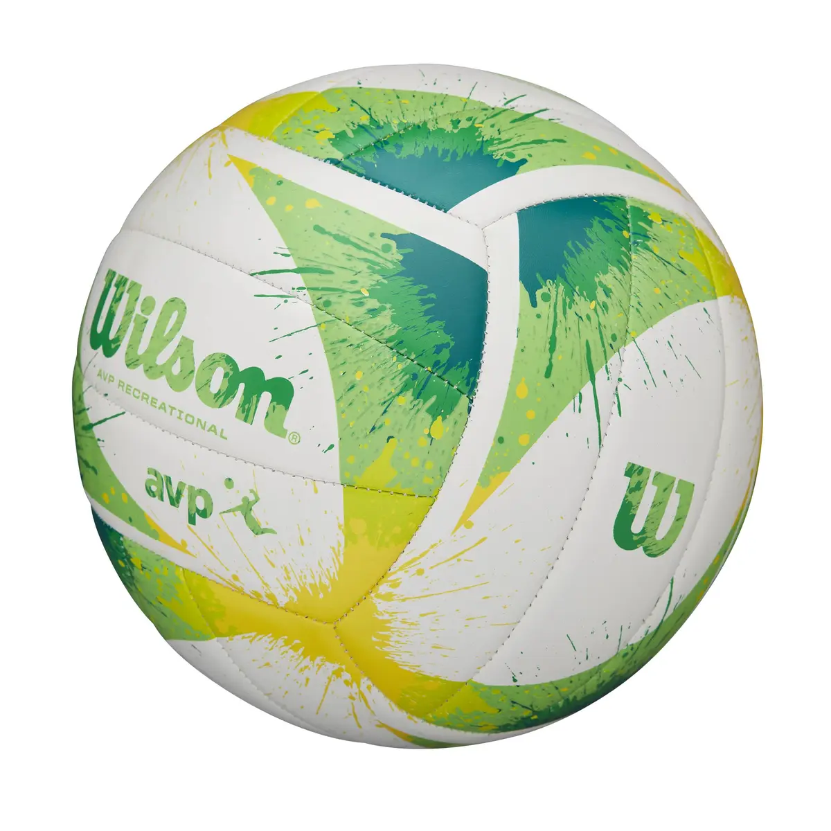 WILSON AVP Splatter Paint Outdoor Recreation Volleyball - Official Size, Green/White | 18-Panel Construction for Optimal Shape - view 4