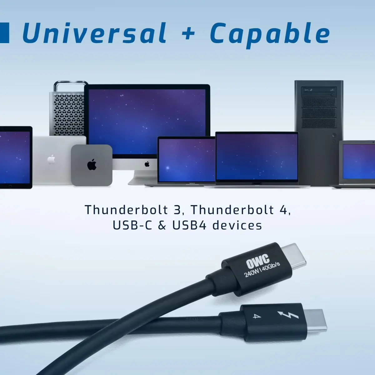 OWC Thunderbolt 4 Active USB-C Cable 40Gb/s 100W 2.0m (78in) | 8K Display Ready - view 2