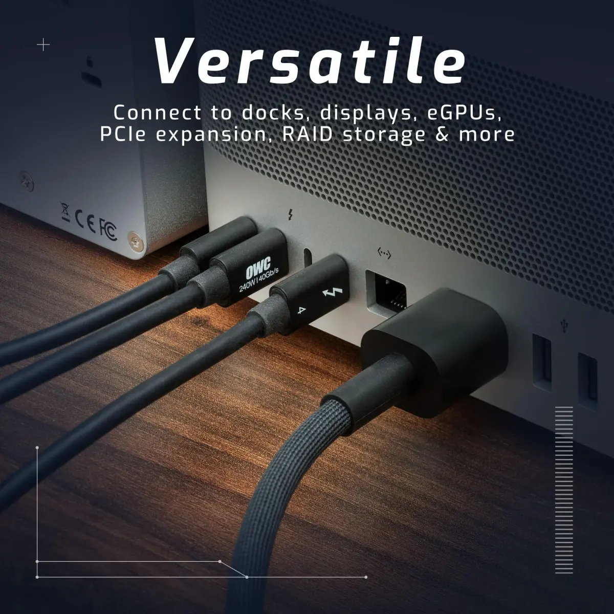 OWC Thunderbolt 4 Active USB-C Cable 40Gb/s 100W 2.0m (78in) | 8K Display Ready - view 4