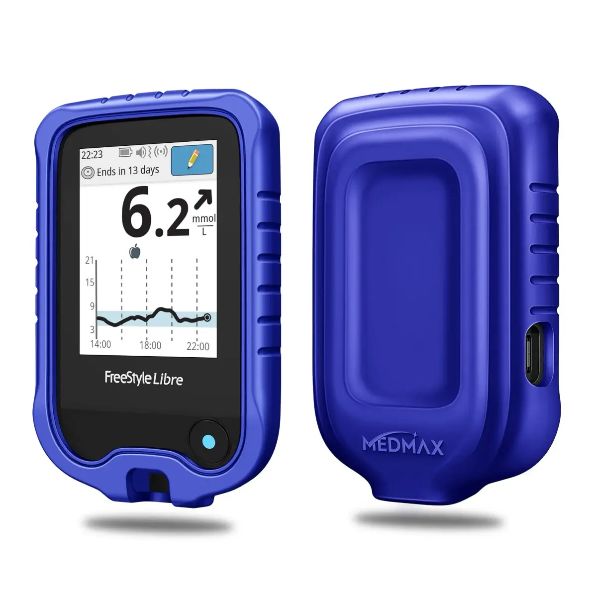 MEDMAX Silicone Case for Freestyle Libre 3 2 Reader | Navy Blue Protective Cover with Anti-Slip Grip - main product image