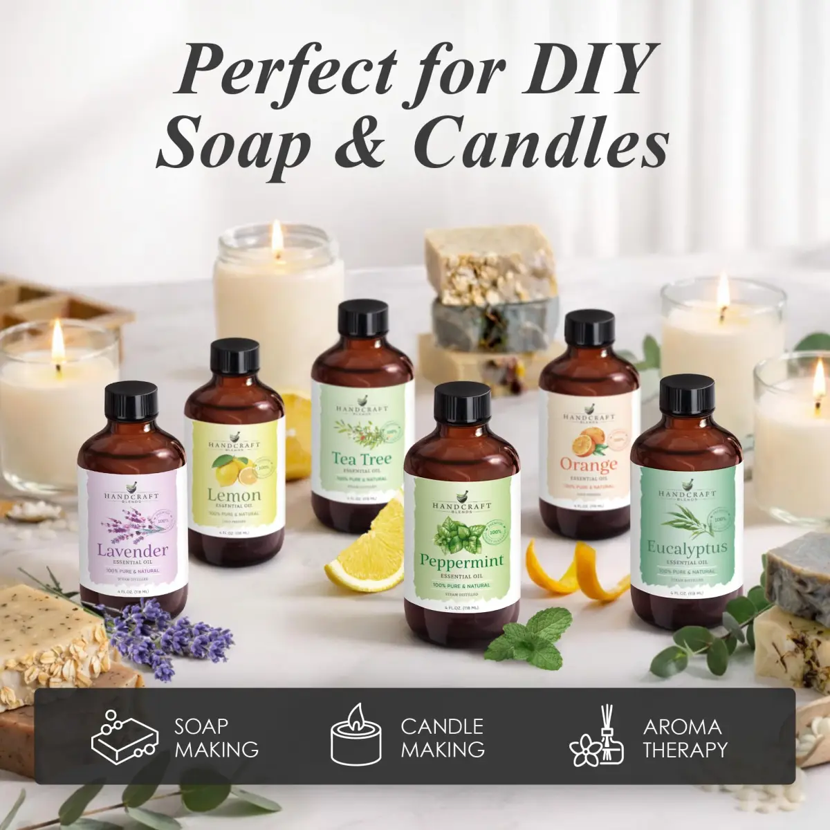 Handcraft Blends Peppermint Essential Oil 0.33 Fl Oz (10 ml) | Pure & Natural for Soap Making - view 2