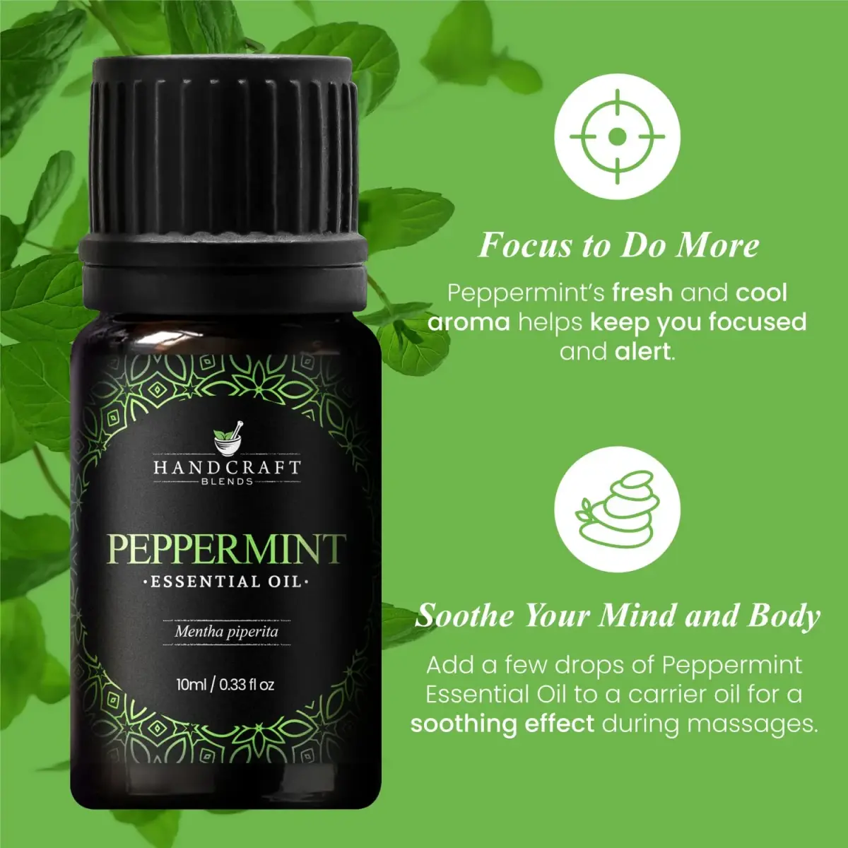 Handcraft Blends Peppermint Essential Oil 0.33 Fl Oz (10 ml) | Pure & Natural for Soap Making - view 4