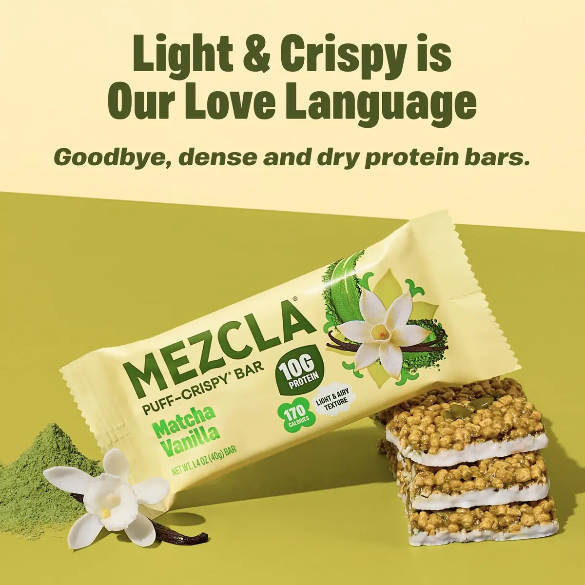 Mezcla Matcha Vanilla Snack Bars, 10g Plant Based Pea Protein Treat, 1 Ct. | Gluten Free & Vegan Protein Snack - view 4