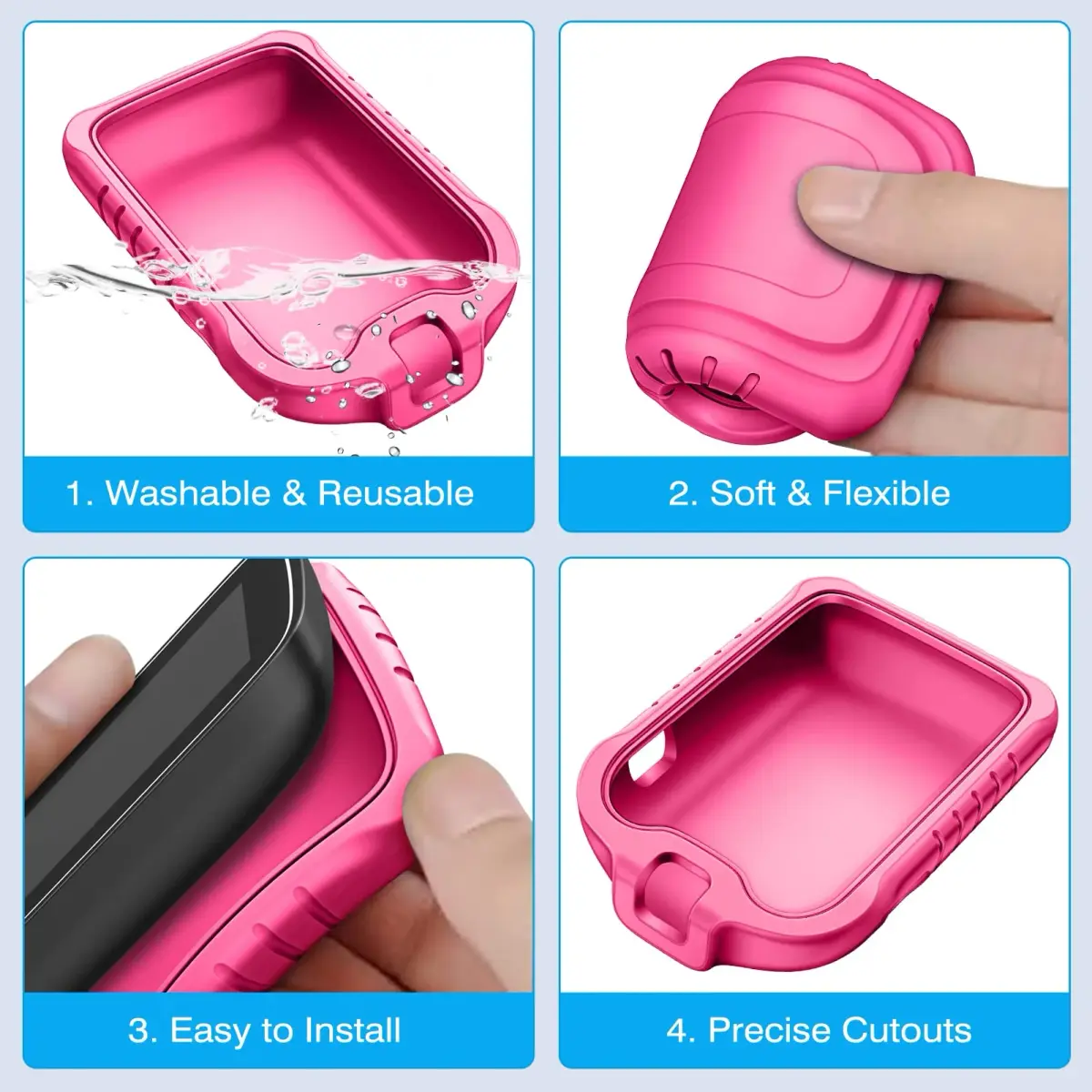 MEDMAX Silicone Case for Freestyle Libre 3 2 / Reader, Magenta | Protects Insulin Pump from Damage - view 8
