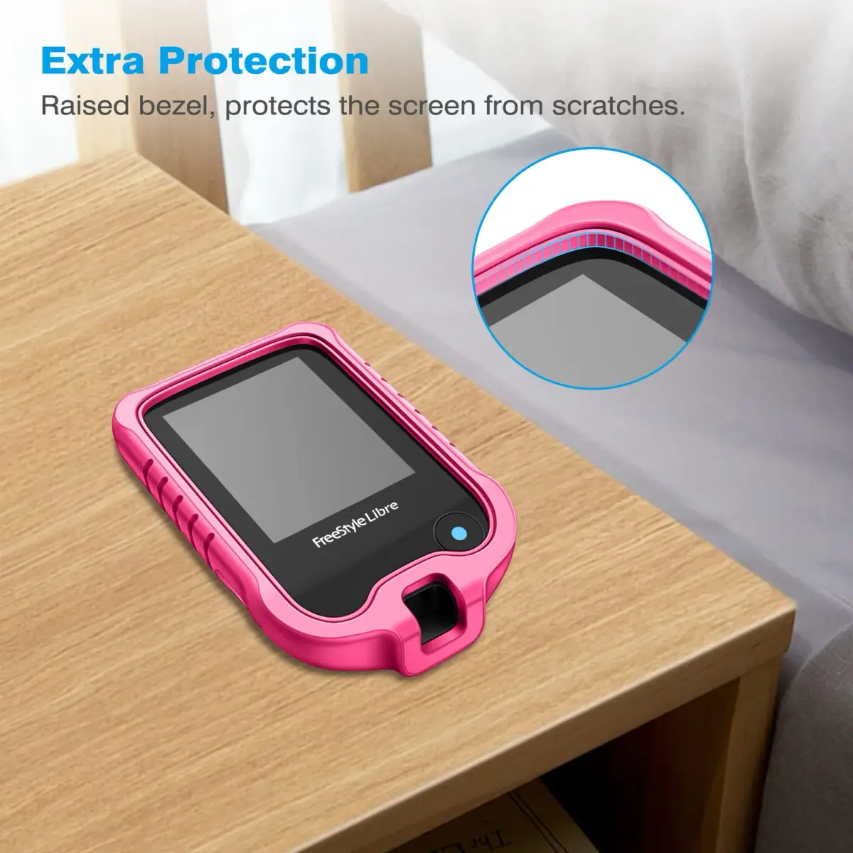 MEDMAX Silicone Case for Freestyle Libre 3 2 / Reader, Magenta | Protects Insulin Pump from Damage - view 4