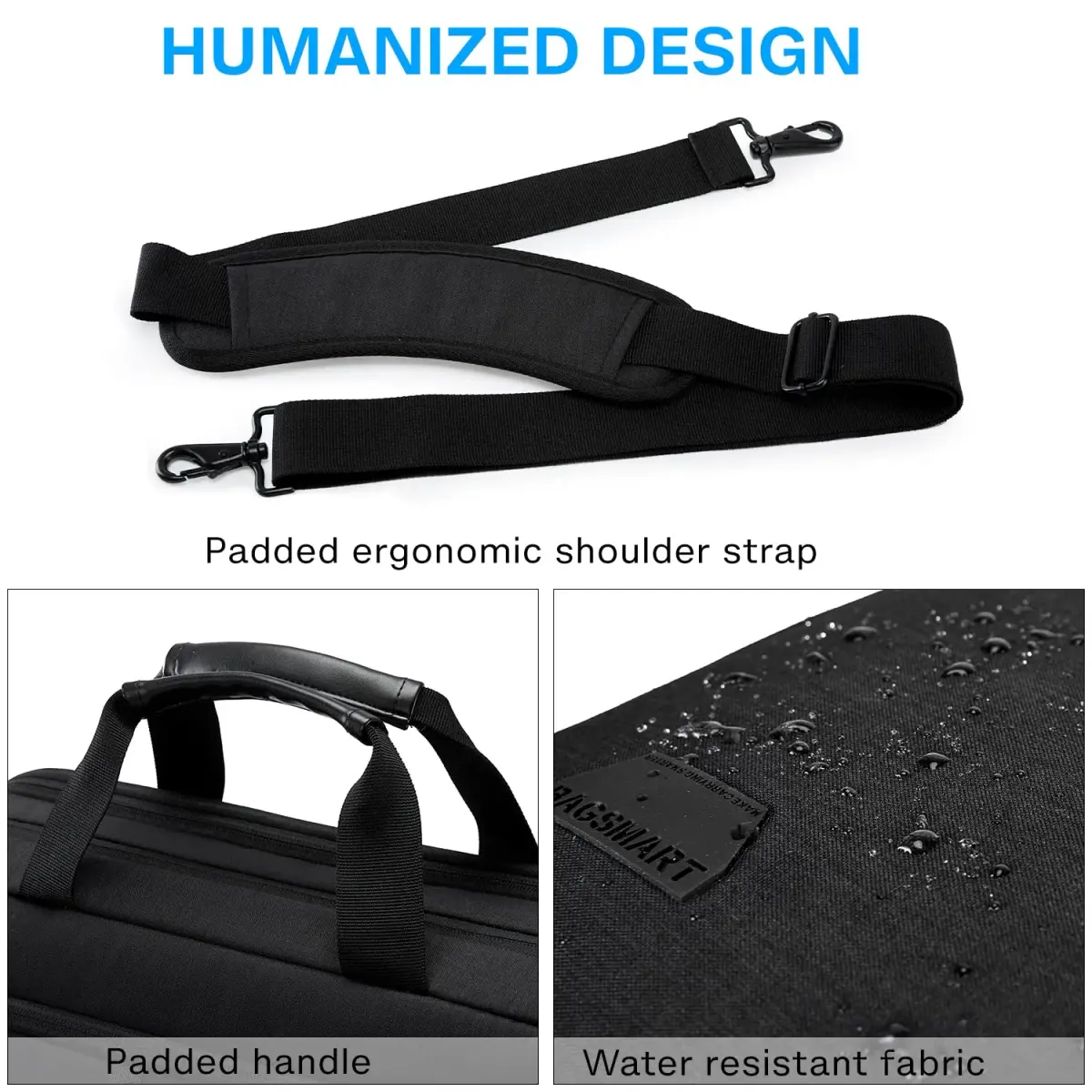 BAGSMART Expandable Laptop Briefcase for 18.4 Inch Laptops | Water-Resistant Business Travel Bag - view 6