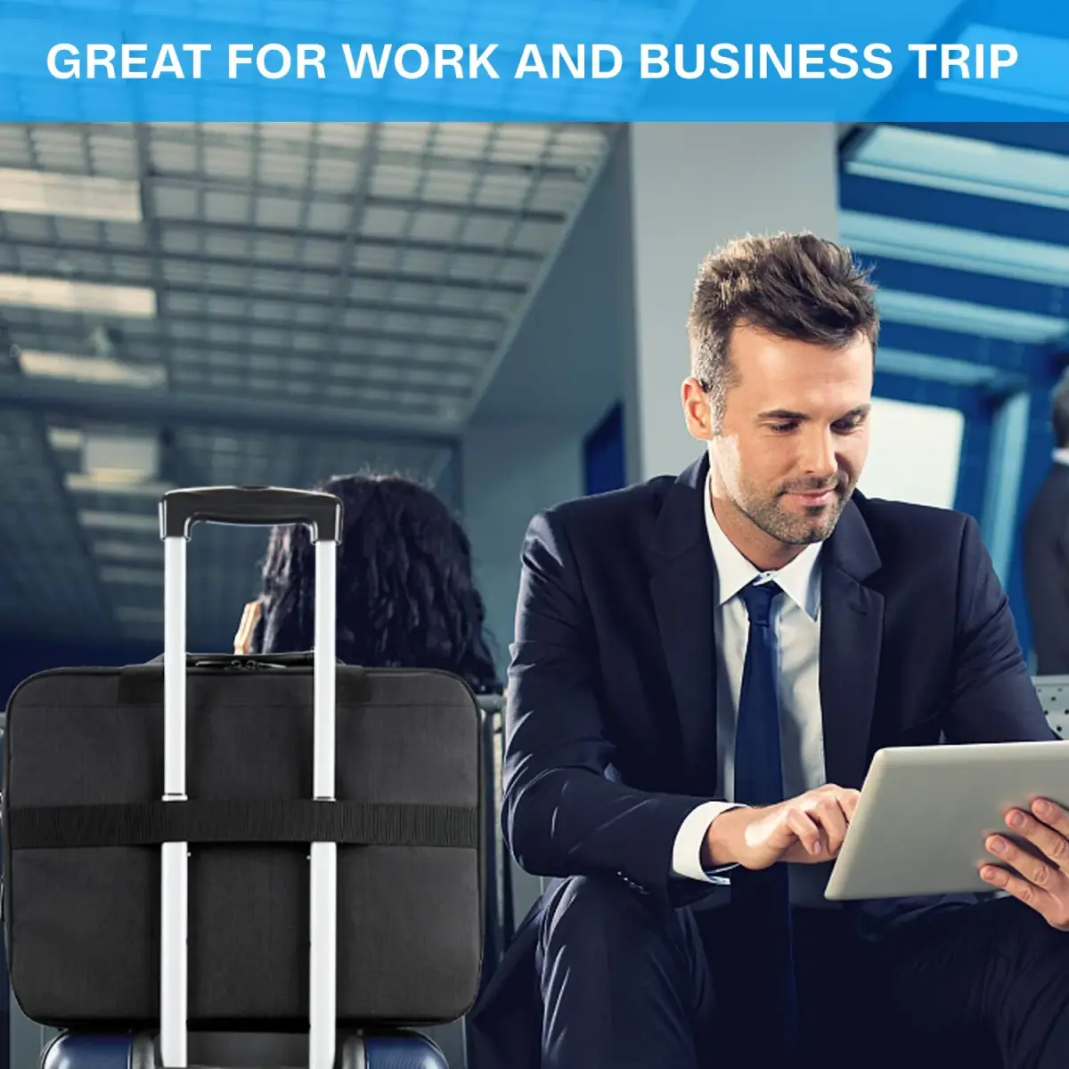 BAGSMART Expandable Laptop Briefcase for 18.4 Inch Laptops | Water-Resistant Business Travel Bag - view 2