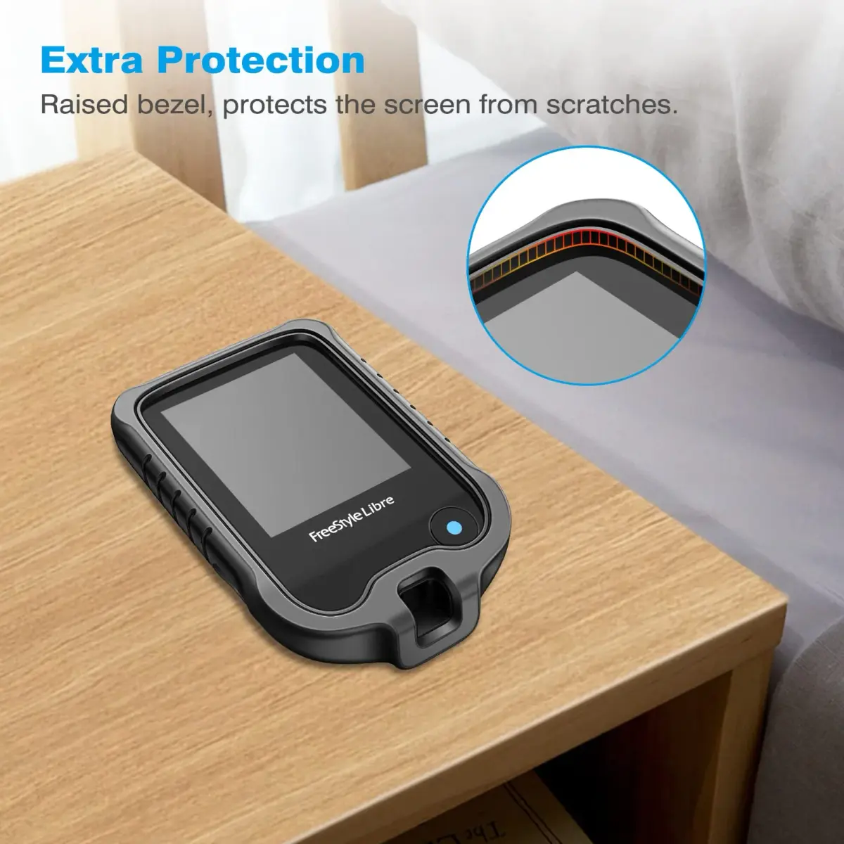 MEDMAX Silicone Case for Freestyle Libre 3 2 Reader | Black Protective Cover with Anti-Slip Grip - view 4