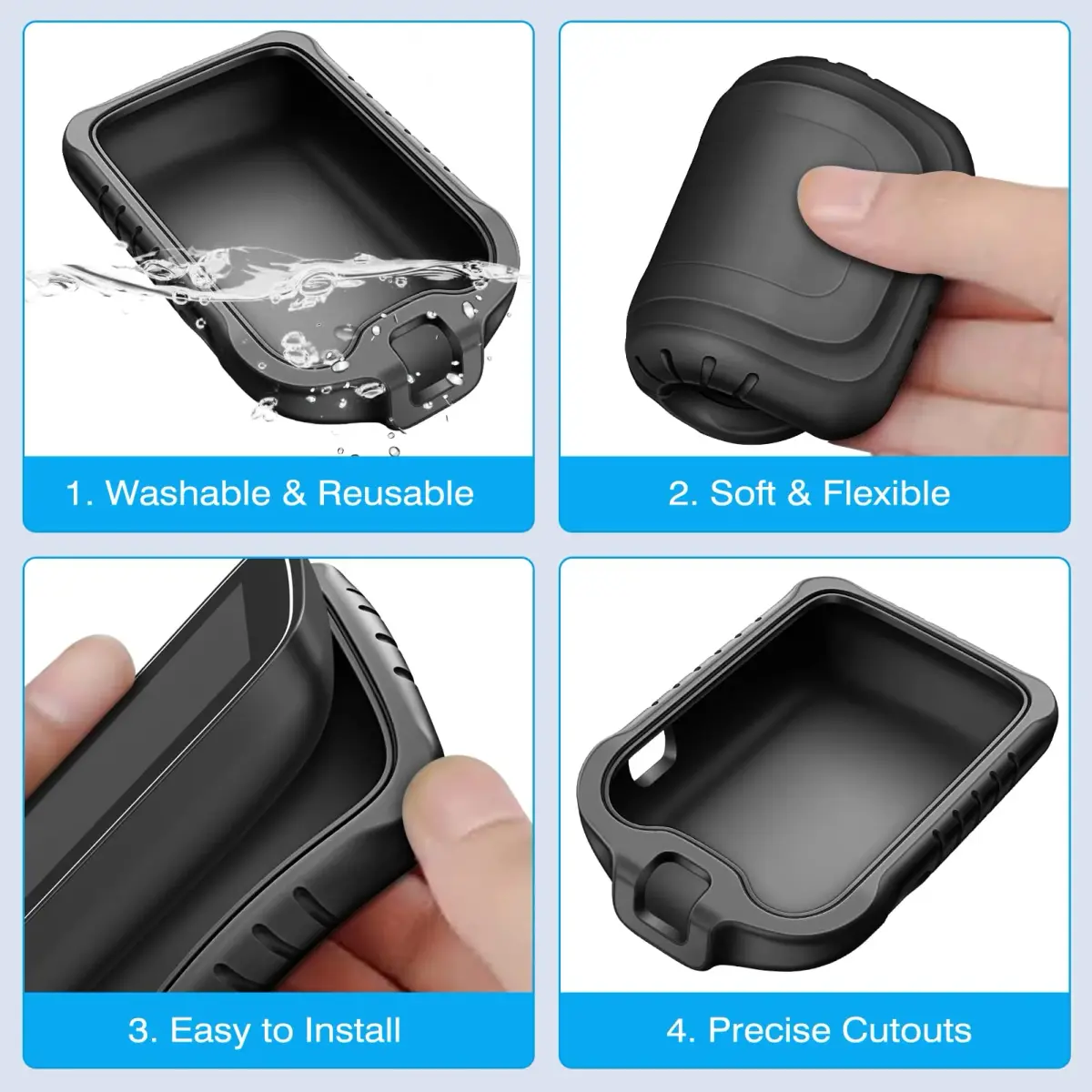 MEDMAX Silicone Case for Freestyle Libre 3 2 Reader | Black Protective Cover with Anti-Slip Grip - view 8