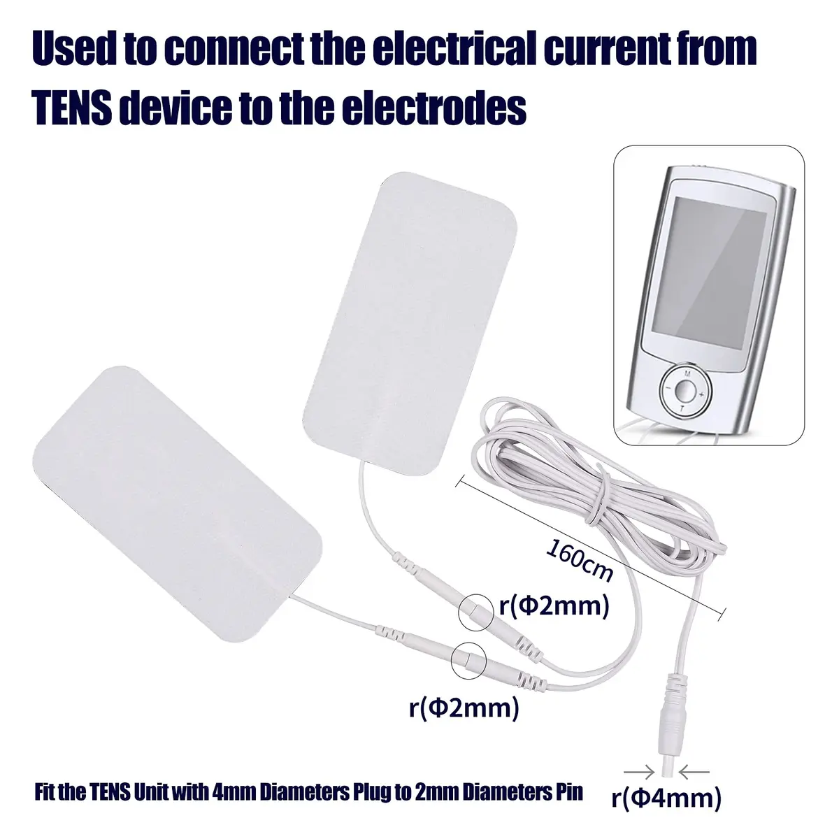 LiteTour 4 Count TENS Wires Lead Cables 160cm | Premium Quality for Electrotherapy - view 2