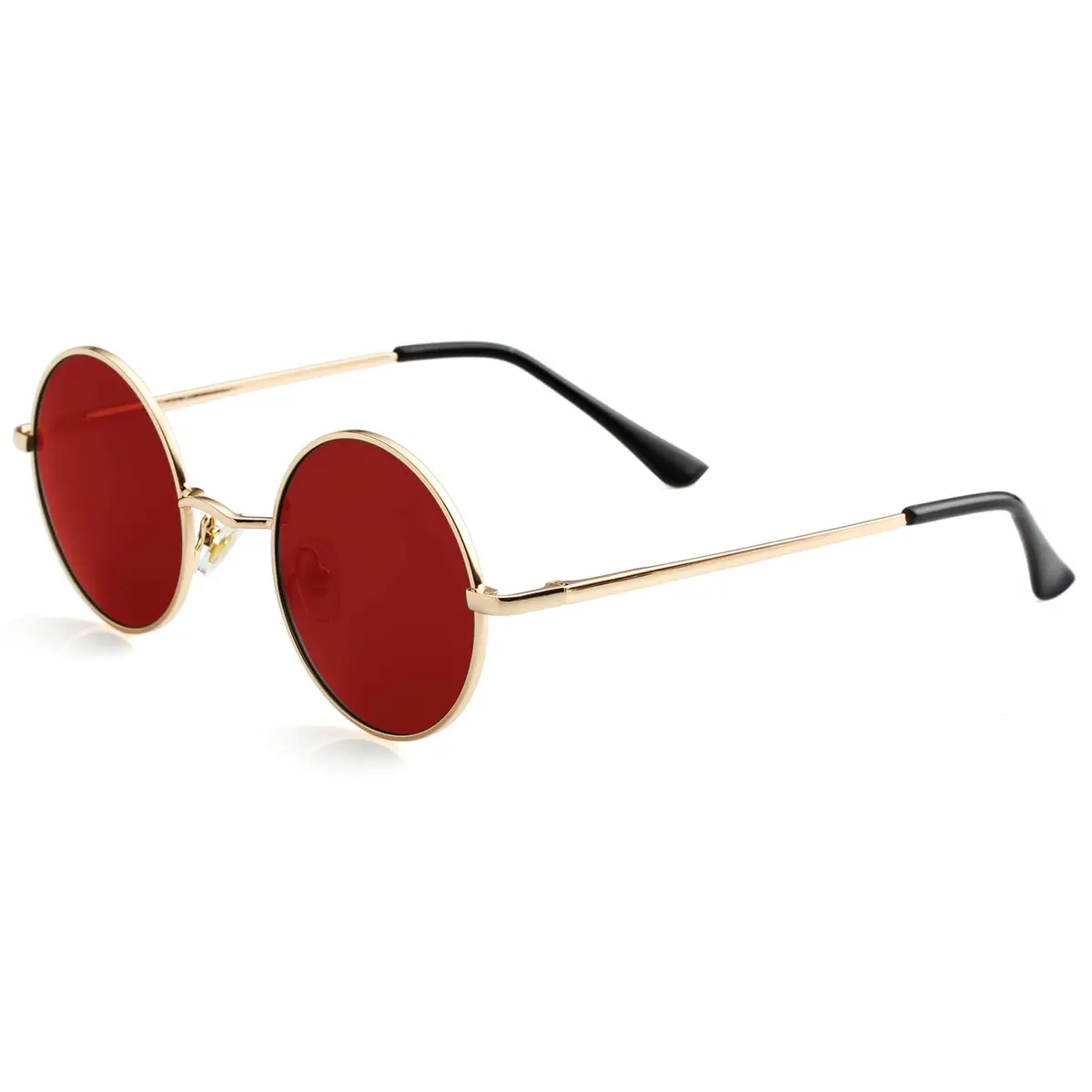 Kursan Small Round Polarized Sunglasses 45MM Gold/Clear Red | UV400 & Lightweight Comfort - view 3