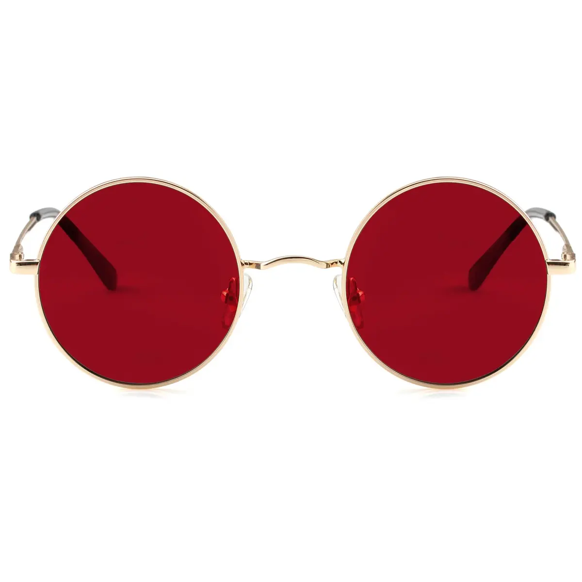 Kursan Small Round Polarized Sunglasses 45MM Gold/Clear Red | UV400 & Lightweight Comfort - view 4