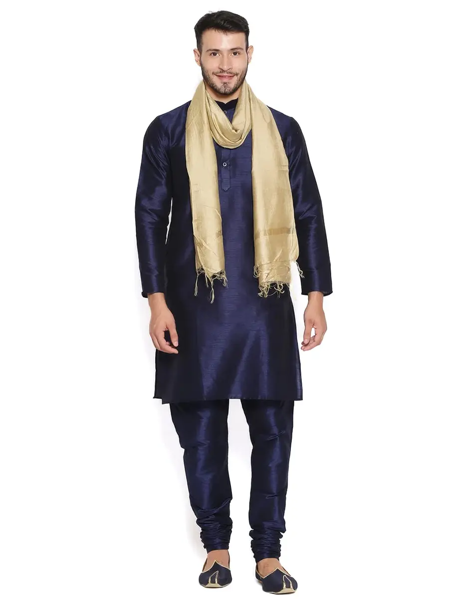 DUPATTA BAZAAR Men's Blended Silk Gold Dupatta 240 cm (2.4 m) | Handloom Weave for Ethnic Indian Collection - view 3