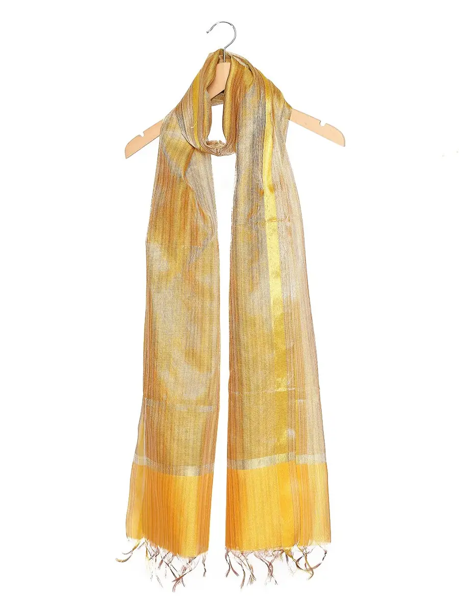 DUPATTA BAZAAR Men's Two Toned Gold Silk Dupatta | Elegant Ethnic Accessory for Men - view 5