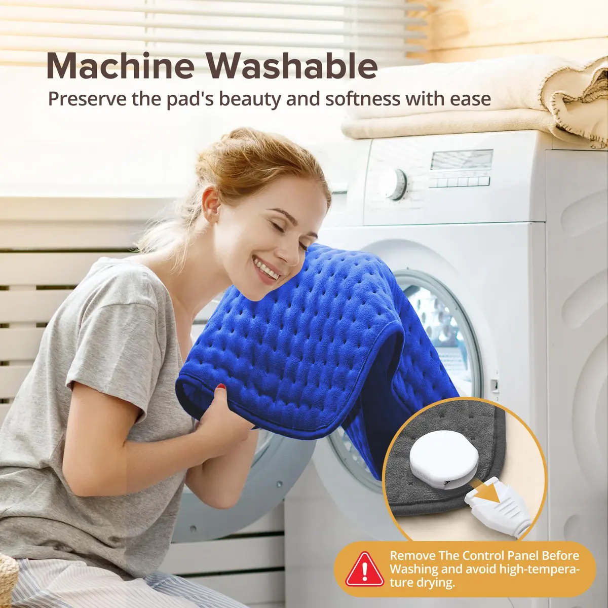 Siinsay 33" x 17" Extra Large Heat Pad for Back Shoulders | 6 Heat Levels, Fast Heating, Soft Micro Plush, Auto Shut-Off - view 7