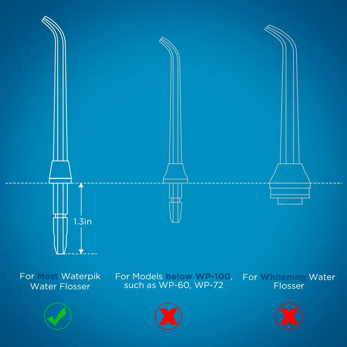 FreFeel Replacement Tongue Cleaner Tips for Waterpik Water Flosser, 6 Count (1.8 cm) | Freshens Breath - view 2