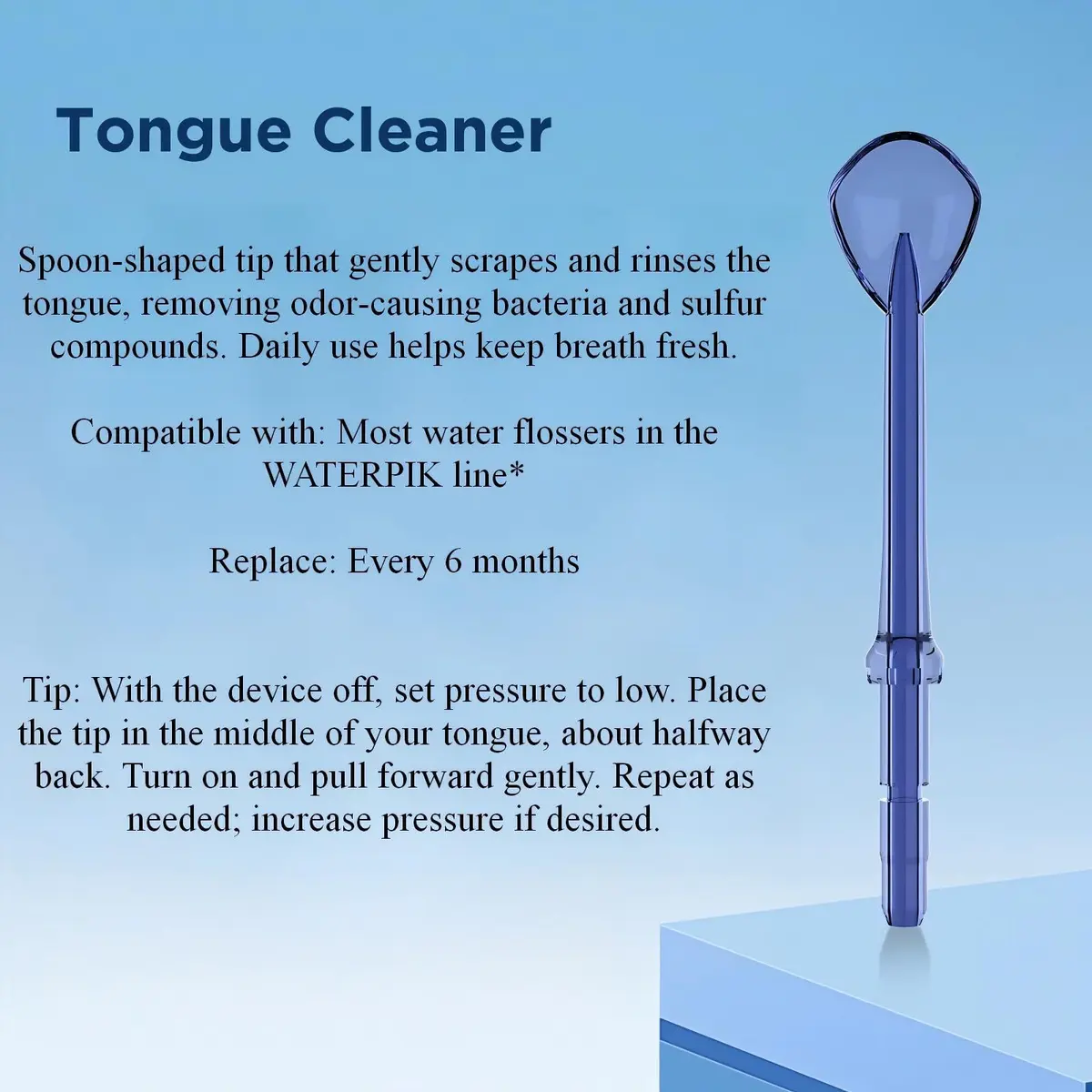 FreFeel Replacement Tongue Cleaner Tips for Waterpik Water Flosser, 6 Count (1.8 cm) | Freshens Breath - view 3