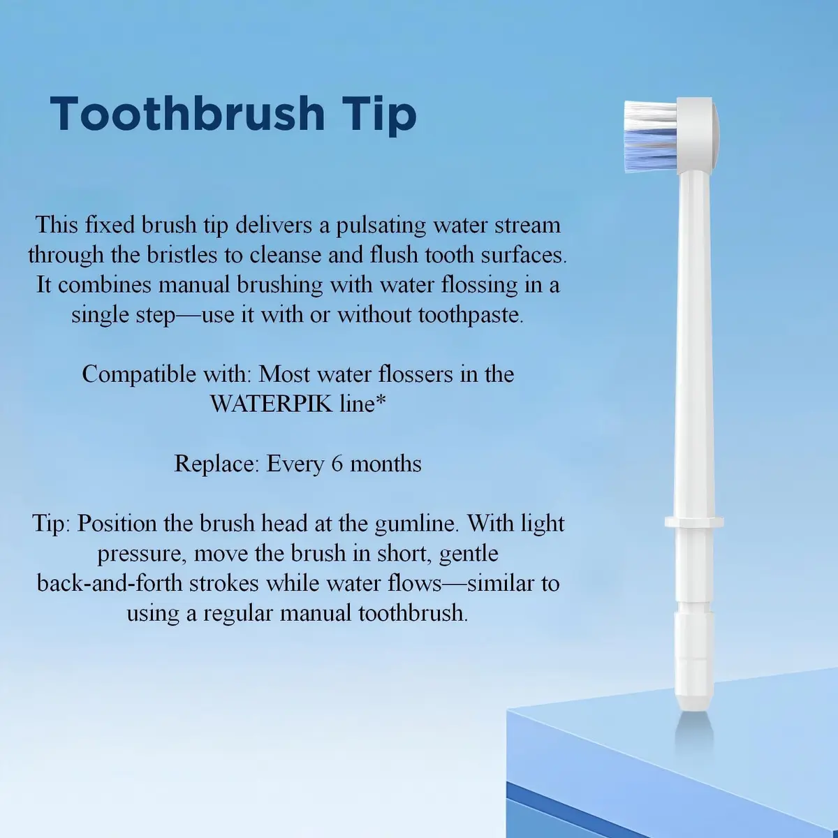 FreFeel Replacement Toothbrush Heads for Waterpik, 6 Count (Pack of 1) | Compatible with Aquarius, Complete Care, Cordless, For Kids, ION, Nano, Ortho Care, Radiance, Traveler, Ultra - view 3