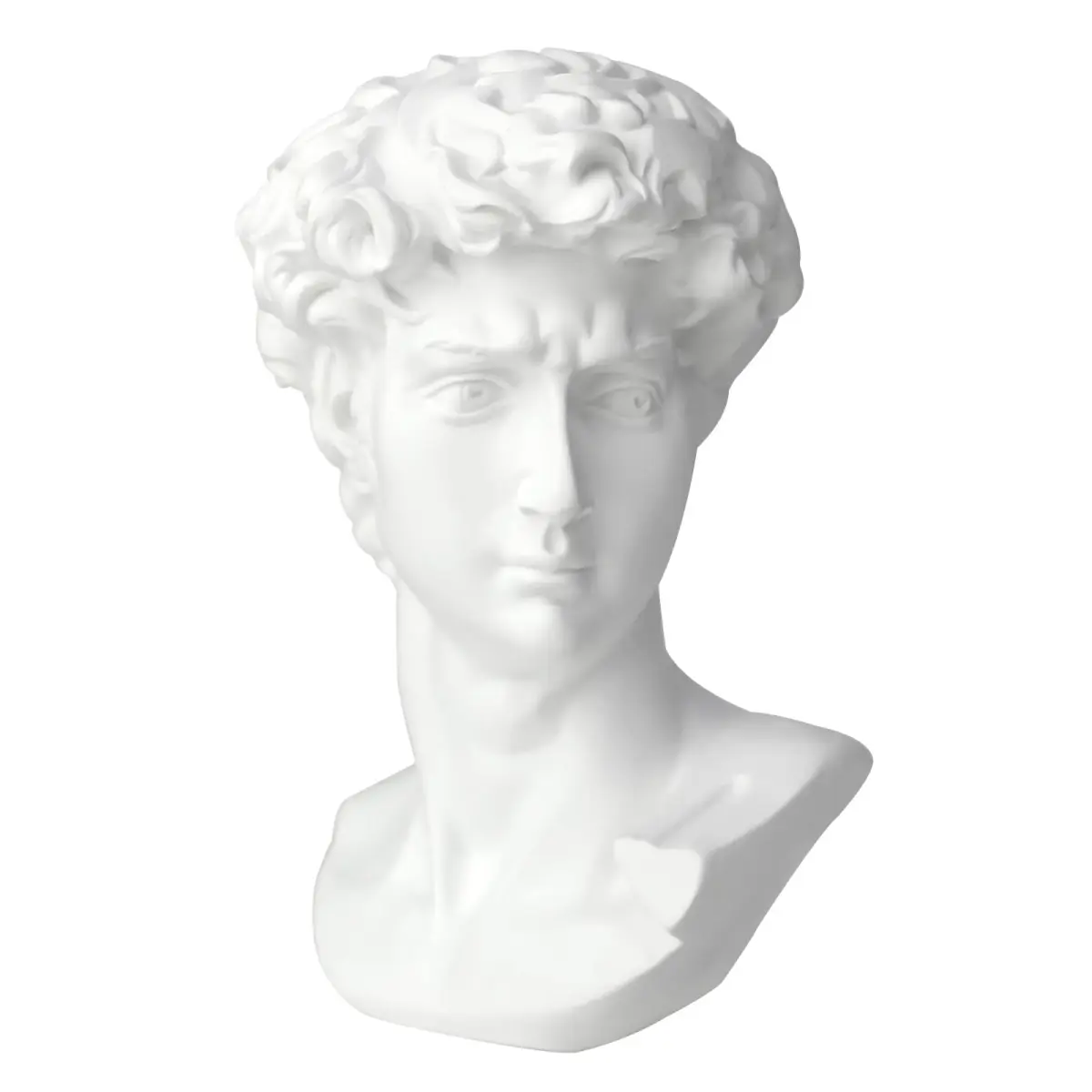 Norrclp 11in Greek Statue of David Bust, Classic Roman Head Sculpture | Resin Art Decoration - main product image