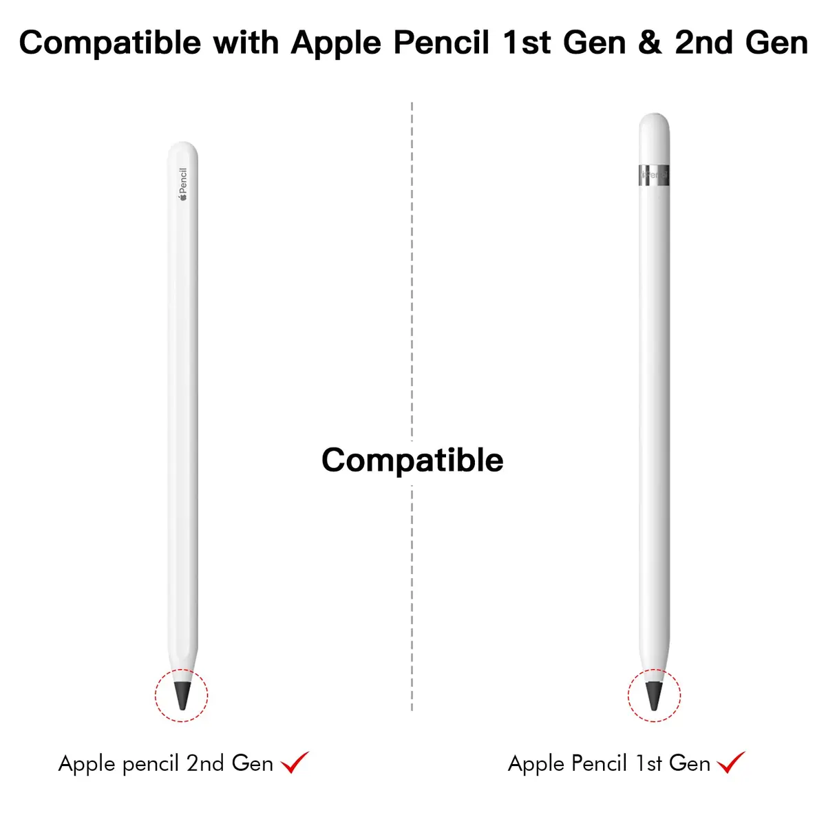 MEKO Replacement Tips for Apple Pencil 1st Gen & 2nd Gen | Durable Silicone, Sensitive Control (70-120 chars) - view 2