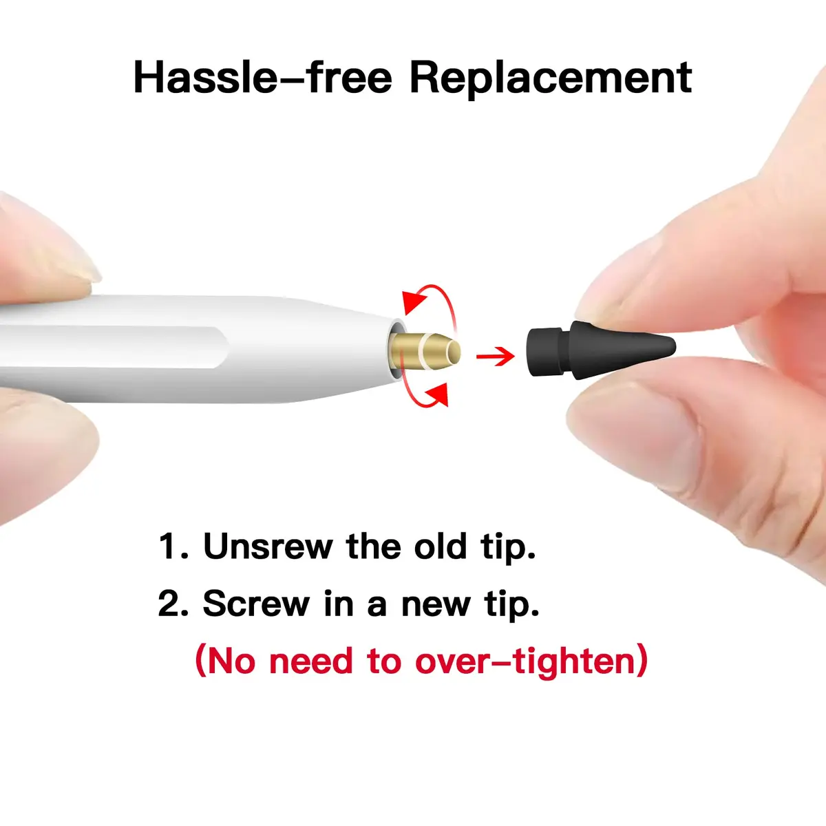 MEKO Replacement Tips for Apple Pencil 1st Gen & 2nd Gen | Durable Silicone, Sensitive Control (70-120 chars) - view 4