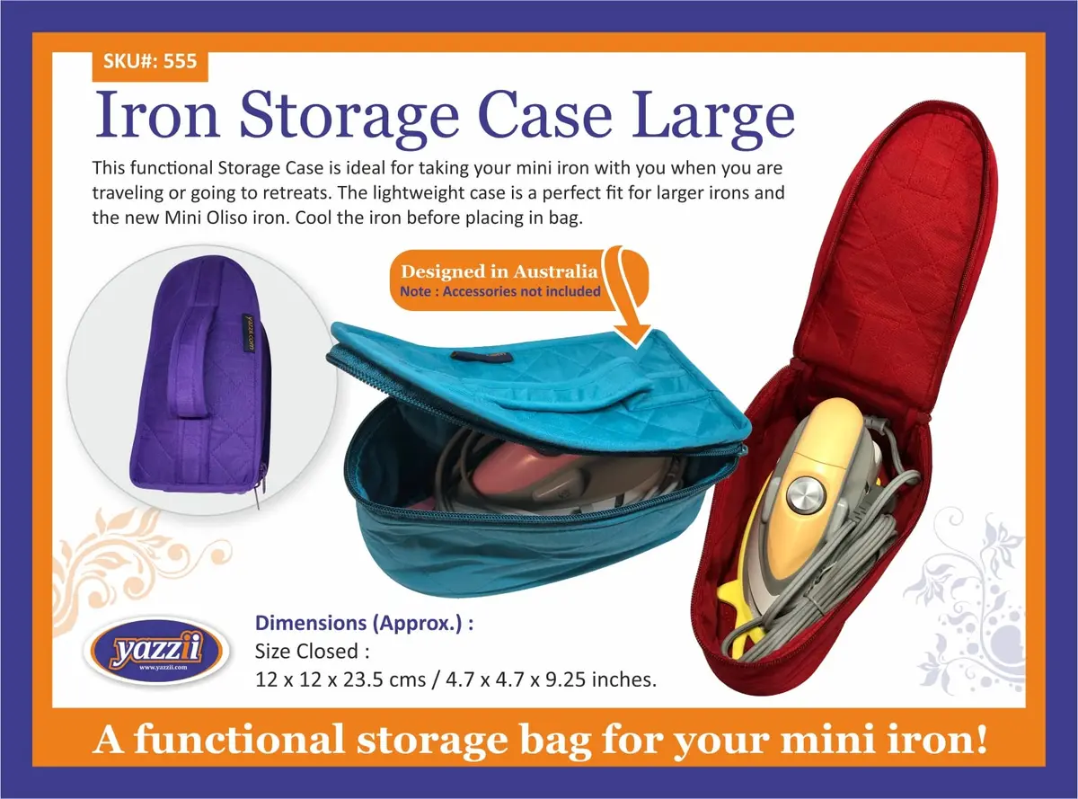 Yazzii Iron Storage Case - Travel Iron Holder with Handle & Zipper Closure - Dustproof & Easy to Carry Red | Compact Craft Iron Organizer - view 4
