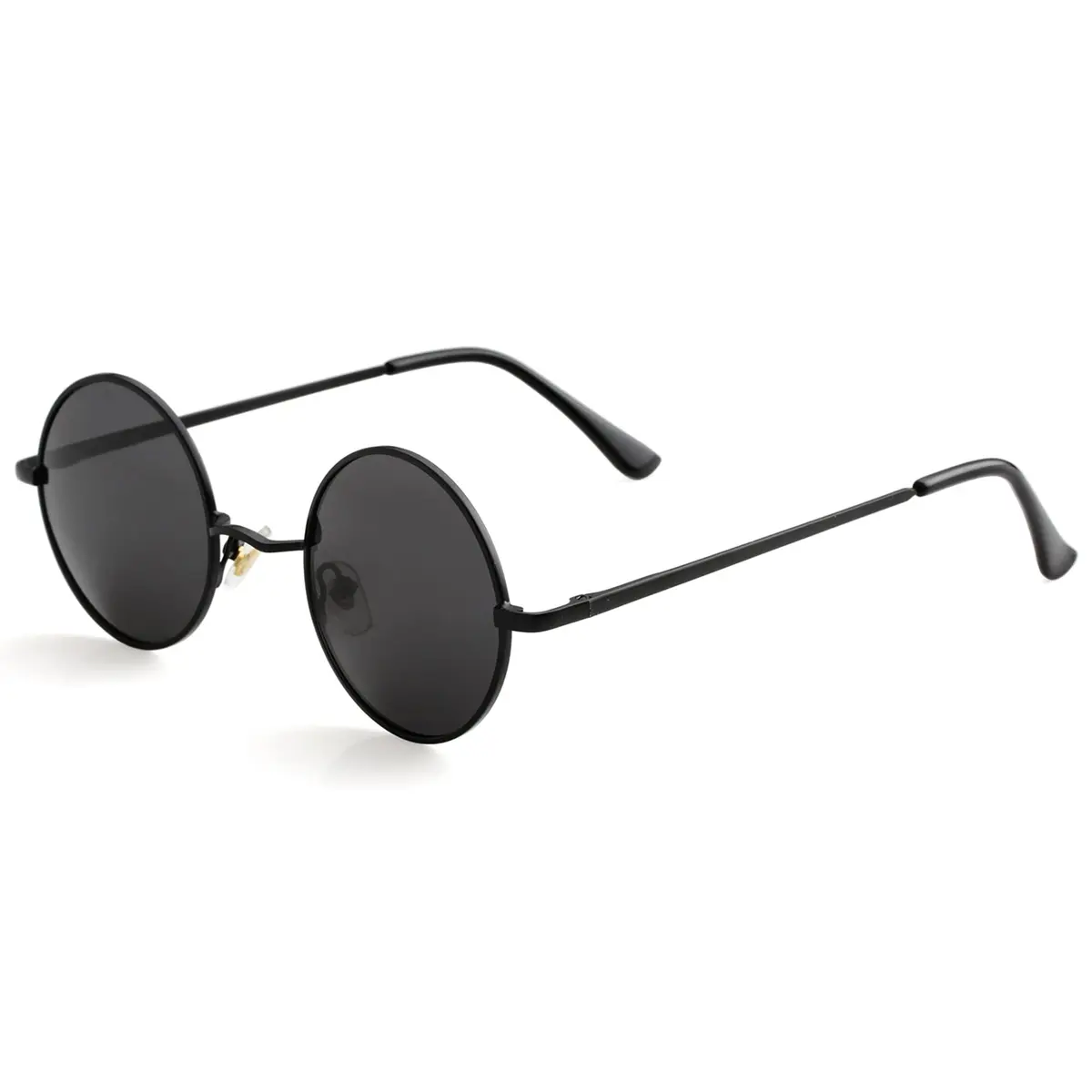 Kursan Small Round Polarized Sunglasses 45MM Black Unisex Retro UV400 - view 3
