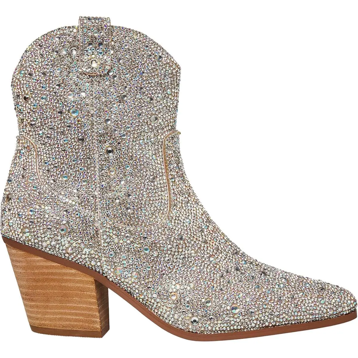 Betsey Johnson Women's Diva Western Boot, Rhinestone, 6 | Rhinestone Embellished Western Ankle Boot - view 2