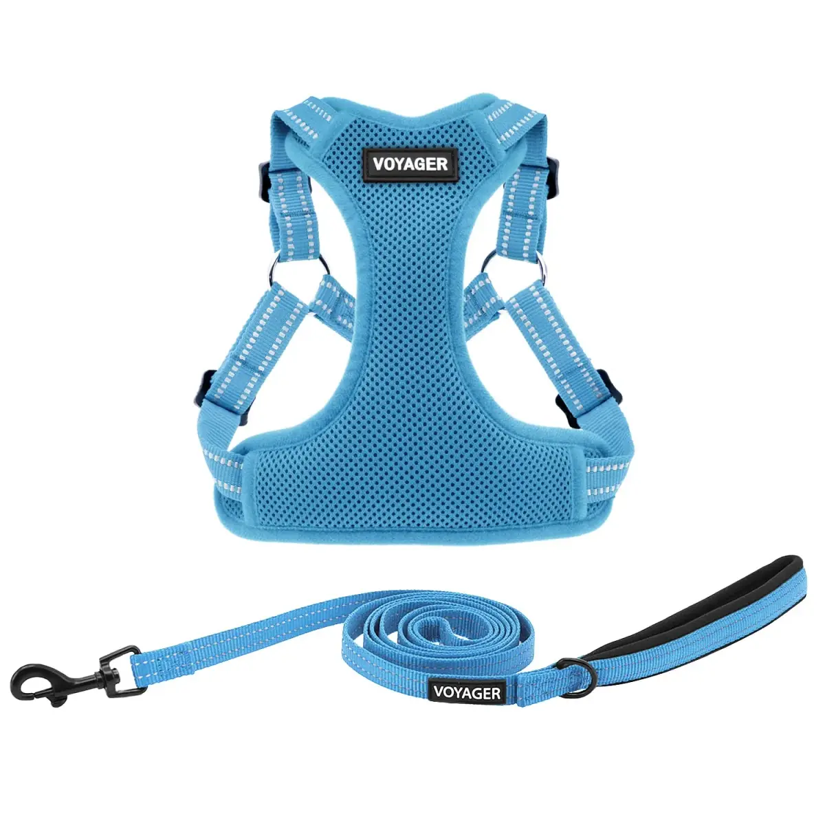 Best Pet Supplies Voyager Step-In Mesh Dog Harness & Leash Set, XL (Baby Blue) | No-Pull, Breathable, Reflective - main product image