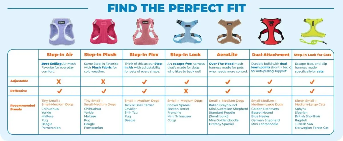 Best Pet Supplies Voyager Step-In Mesh Dog Harness & Leash Set, XL (Baby Blue) | No-Pull, Breathable, Reflective - view 8