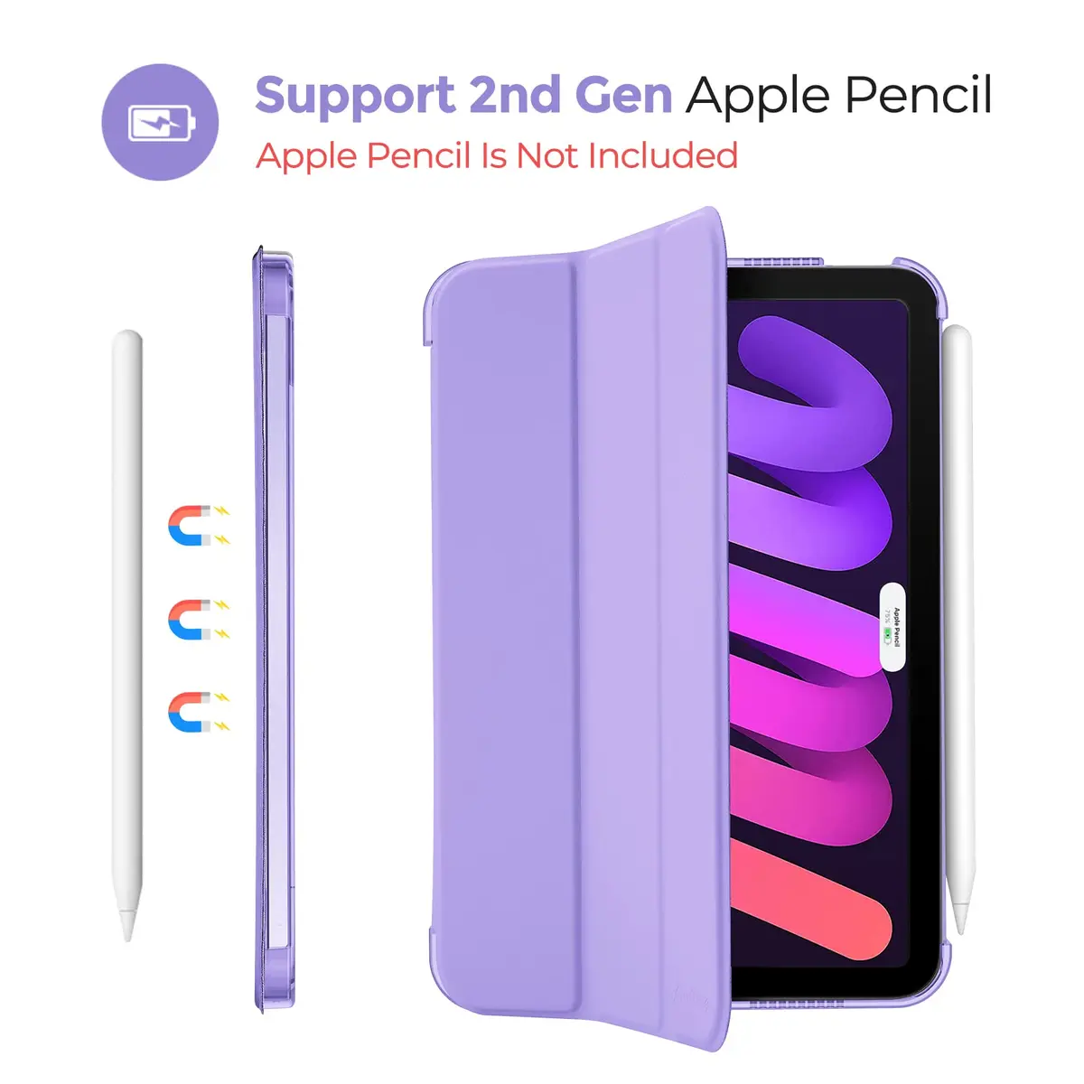 ProCase Smart Case for iPad mini 7 A17 Pro 2024/Mini 6 2021 8.3" | Purple Slim Protective Cover - view 5
