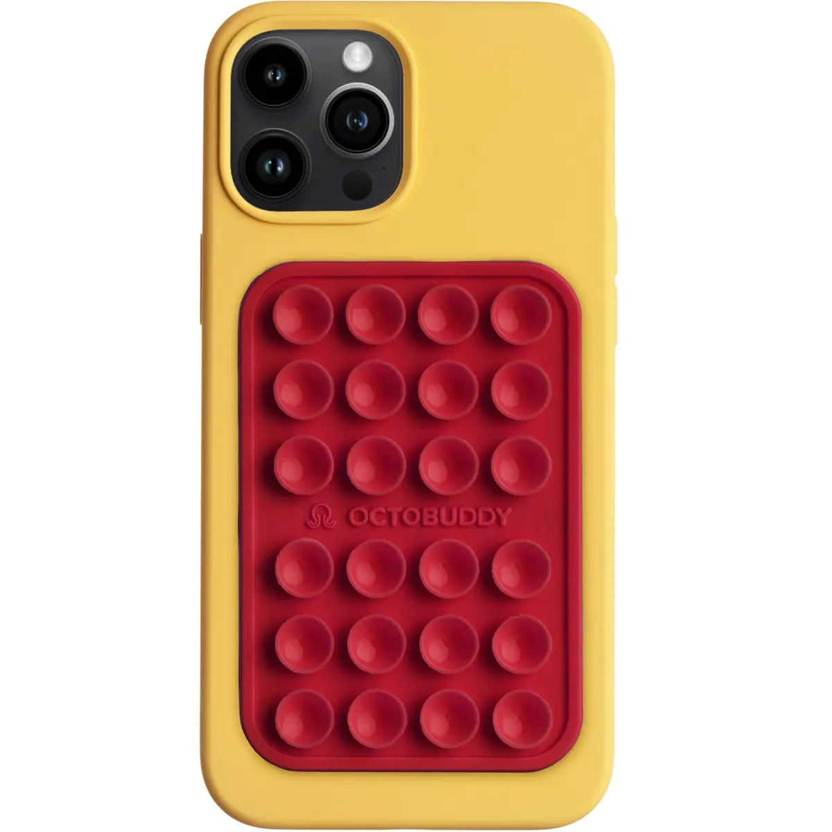 OCTOBUDDY Classic Red Silicone Suction Phone Mount 2.25″ x 3.25″ | 24 Suction Cups for Hands-Free Content Creation - main product image