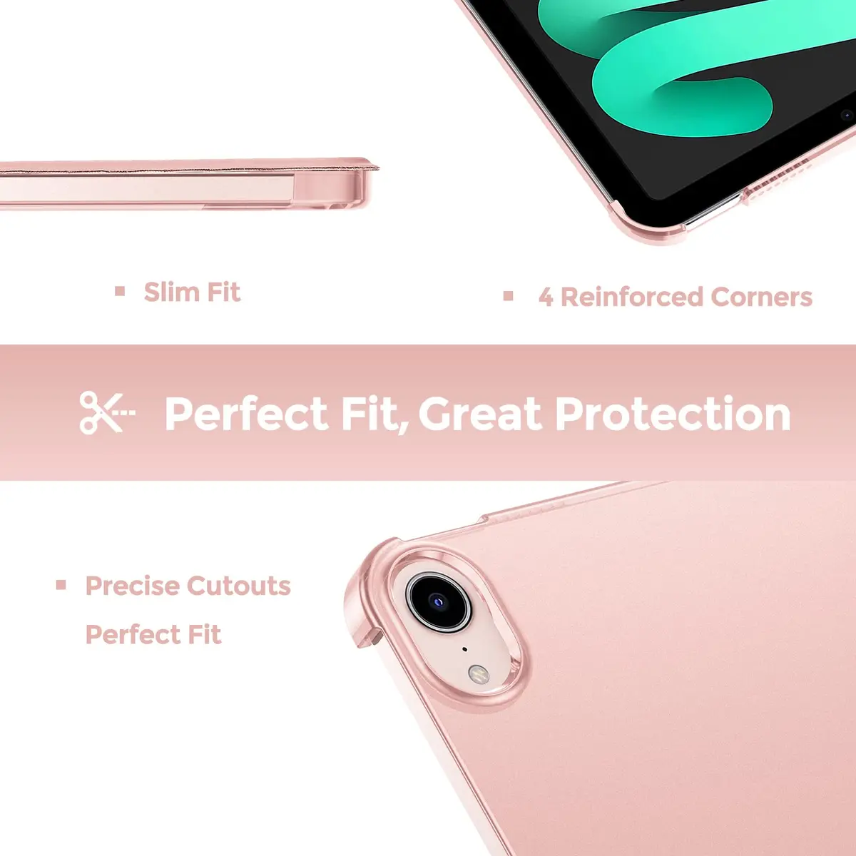 ProCase Smart Case for iPad mini 7 A17 Pro 2024/Mini 6 2021 8.3" -Pink | Slim, Protective & Supports Apple Pencil - view 6
