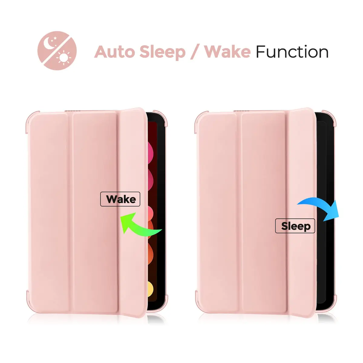 ProCase Smart Case for iPad mini 7 A17 Pro 2024/Mini 6 2021 8.3" -Pink | Slim, Protective & Supports Apple Pencil - view 8
