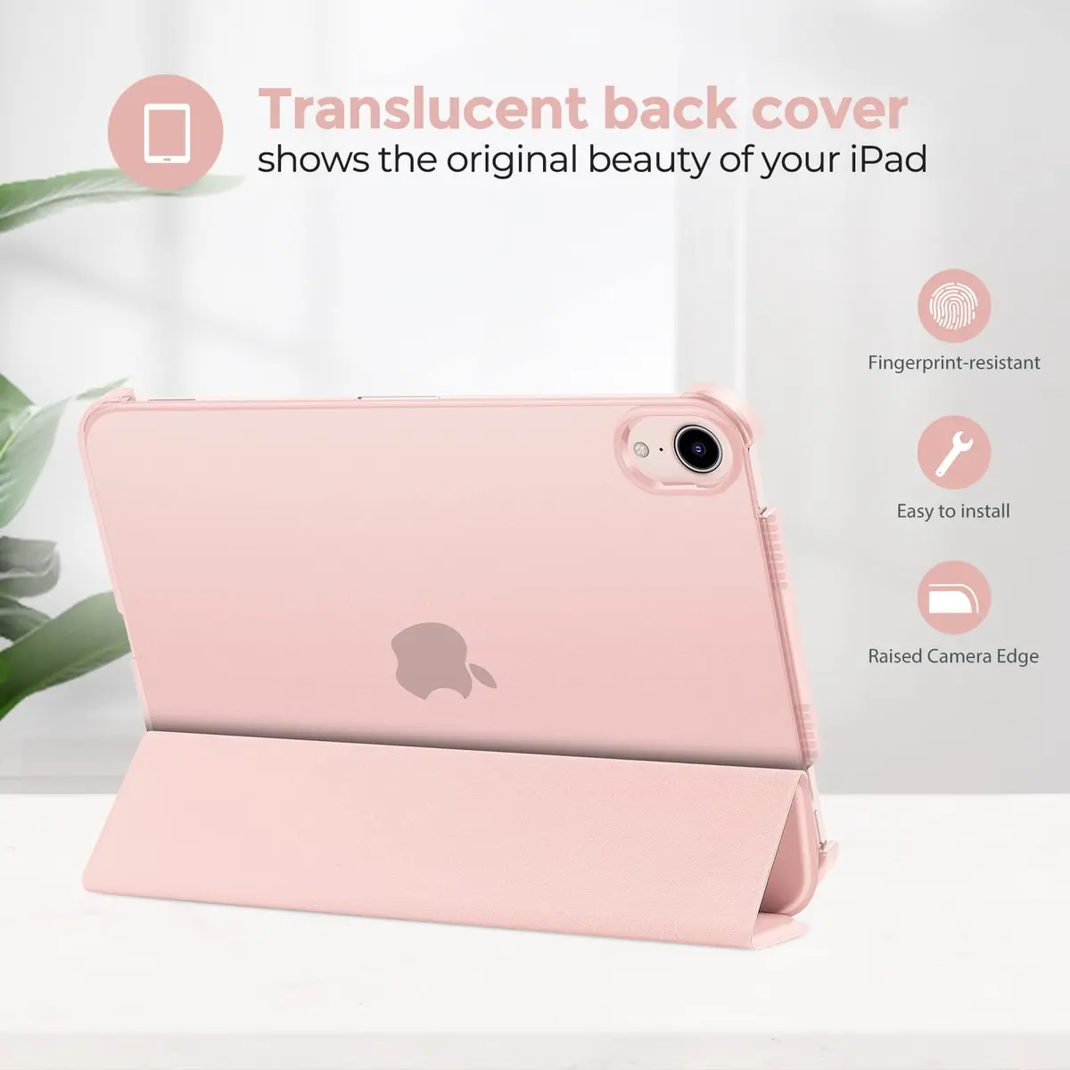 ProCase Smart Case for iPad mini 7 A17 Pro 2024/Mini 6 2021 8.3" -Pink | Slim, Protective & Supports Apple Pencil - view 3