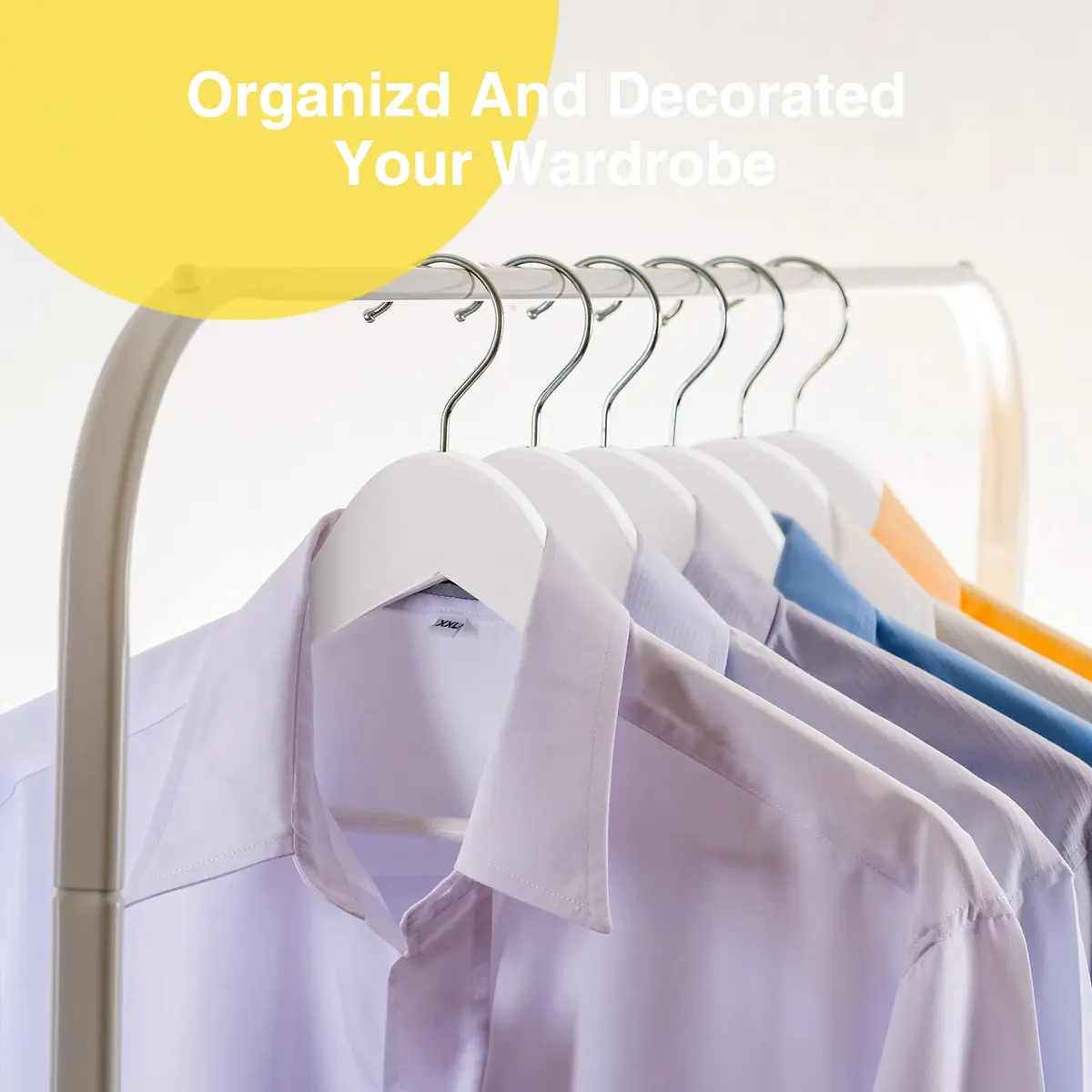 Uinicor White Wooden Hangers 30 Pack Slim Coat Hangers for Closet with Smooth Finish, Shirt, Suit, Dress, Heavy Duty Clothes Hanger - view 4