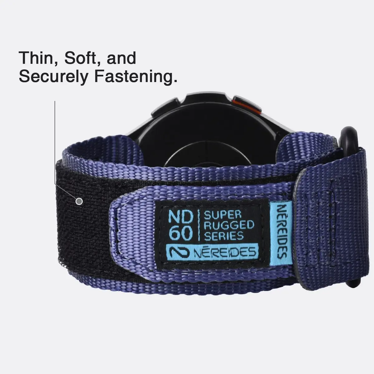 Nereides Purple Nylon Watch Band for Samsung Galaxy Watch 7/6/5/4 40mm 44mm, 20mm Adjustable Sports Strap - view 6